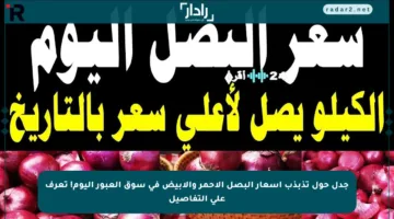 جدل حول تذبذب أسعار البصل الأحمر والأبيض في سوق العبور اليوم! تعرف على التفاصيل
